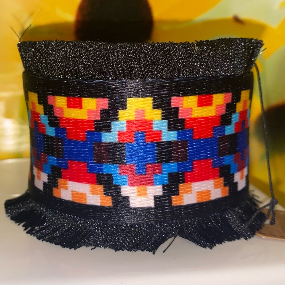 Tribal woven cuff bracelet summer festival